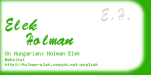 elek holman business card